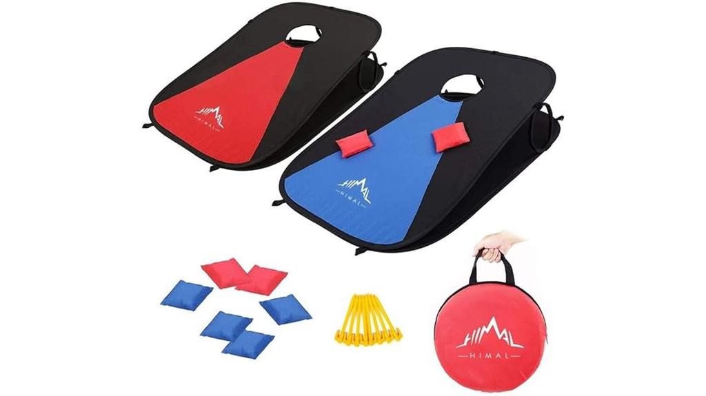 portable collapsible cornhole set