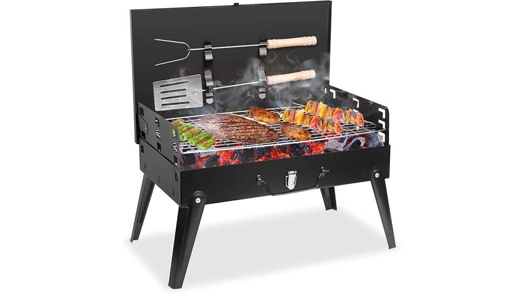 portable folding charcoal grill