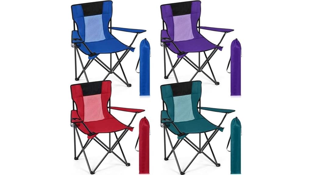 portable four pack camping chairs