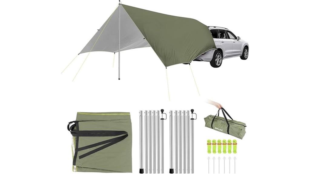 portable vehicle tailgate shelter