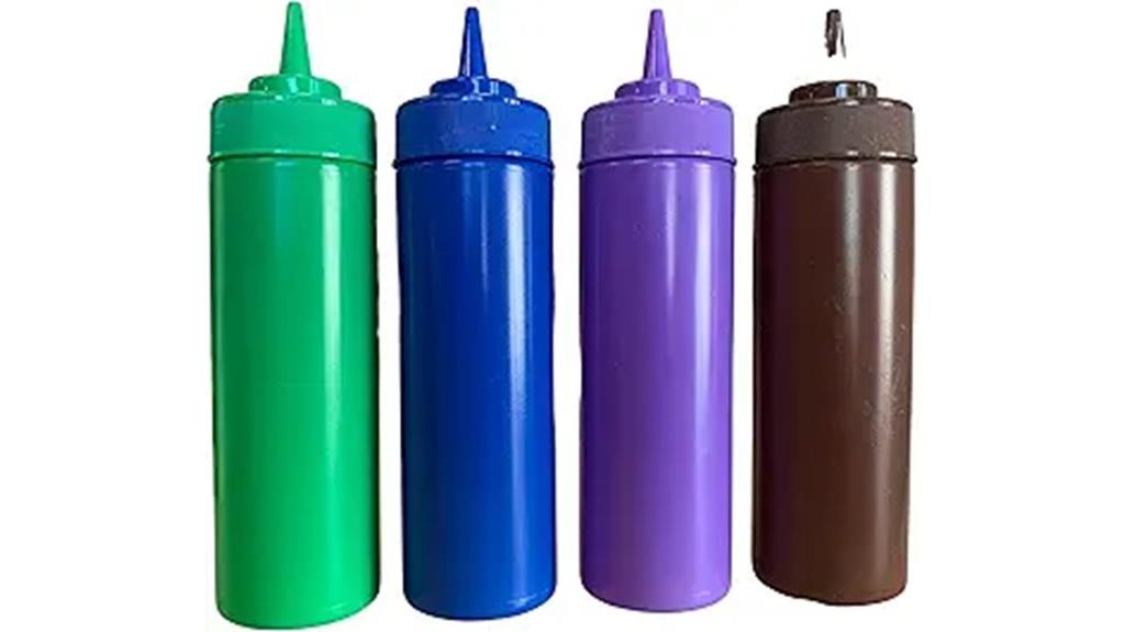 rainbow colored bpa free squeeze bottles