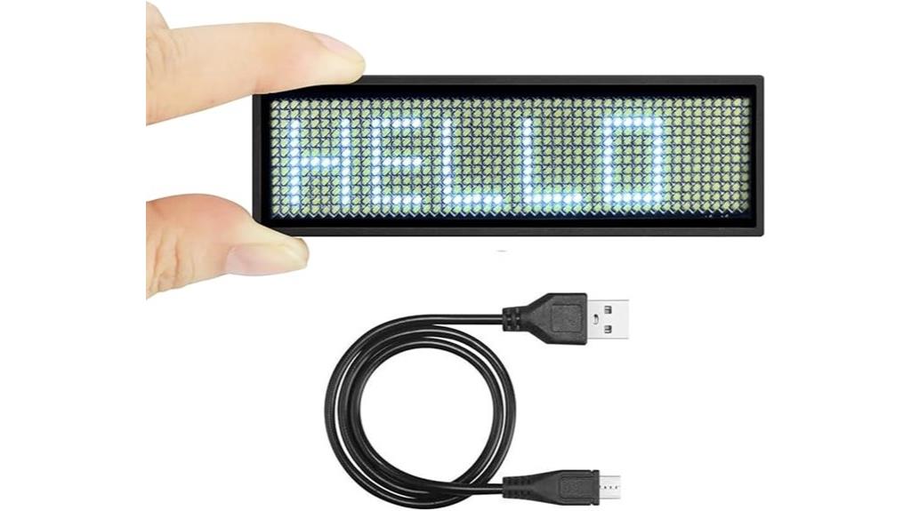 rechargeable led name badge