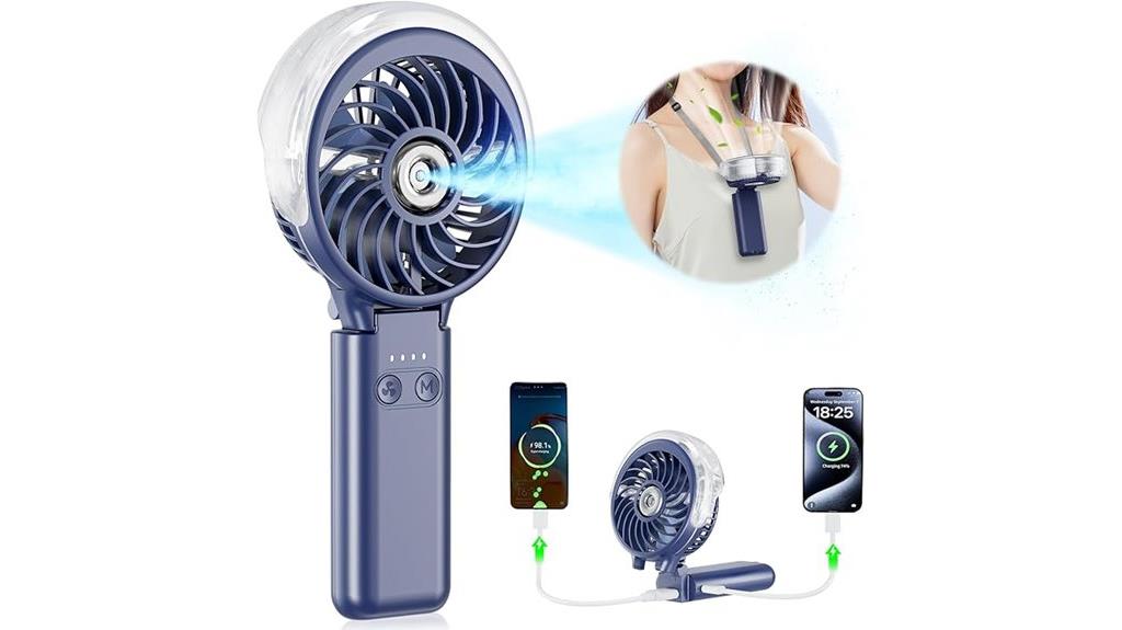 rechargeable summer misting fan