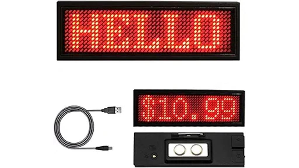 red led badge display
