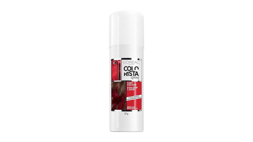 red temporary hair spray