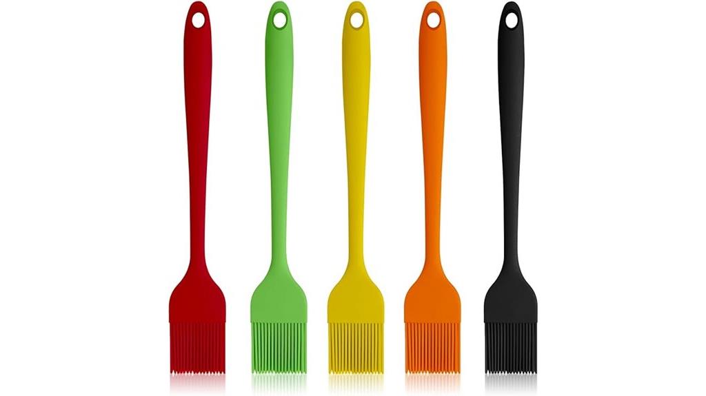 set of five silicone brushes