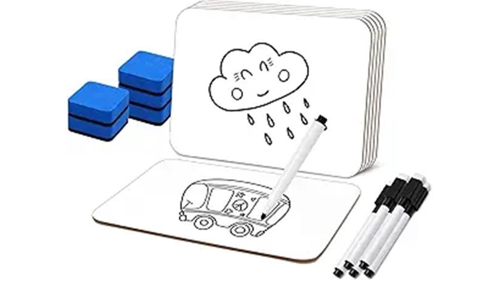 set of five small whiteboards