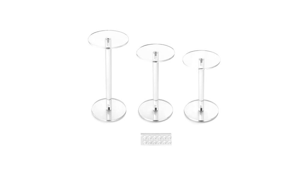 set of three acrylic stands