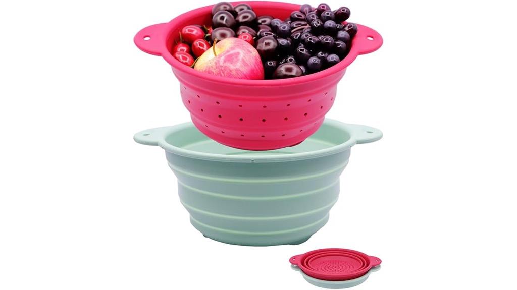 silicone collapsible colander set