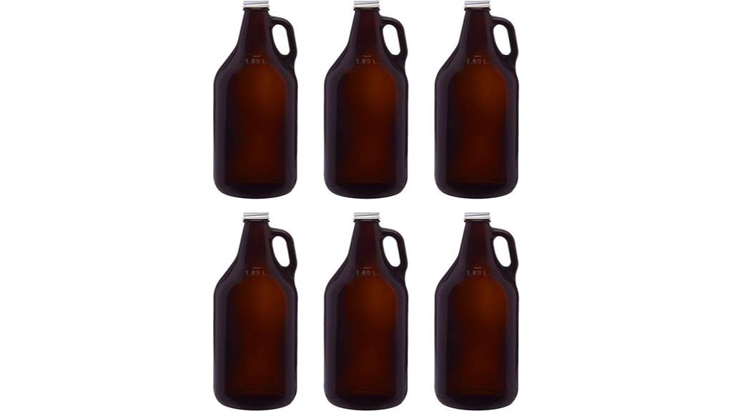 six amber growler set