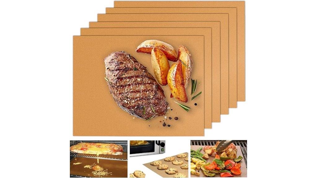 six copper grill mats