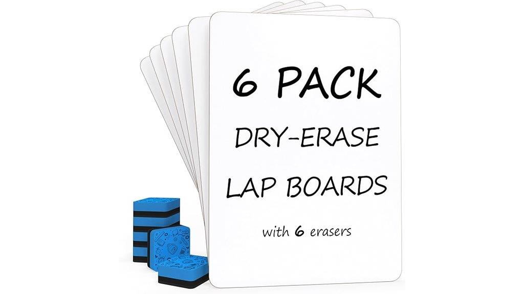 six pack white dry erase boards