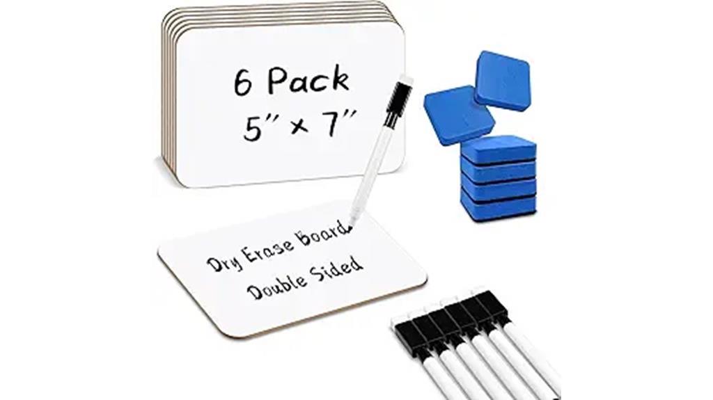 six pack whiteboard set