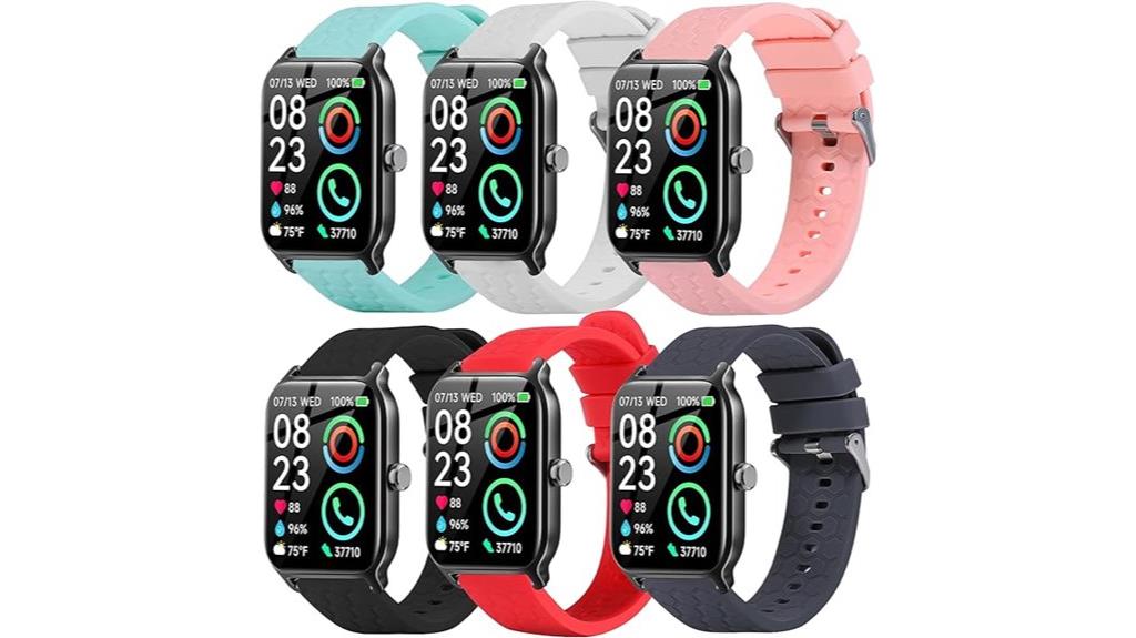 six silicone sport bands