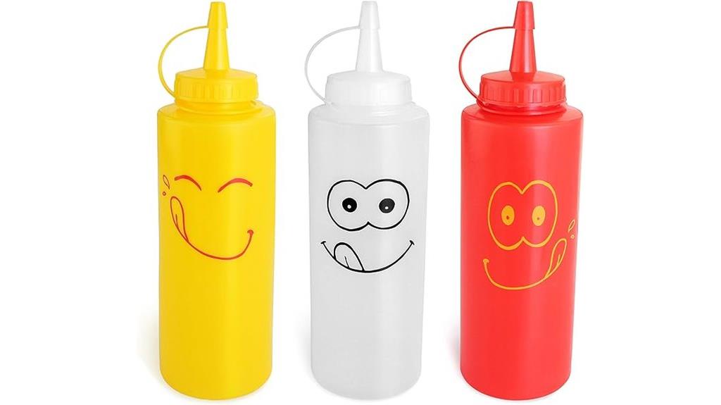 smiley face squeeze bottles