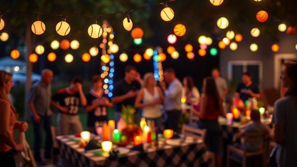sports themed party lighting