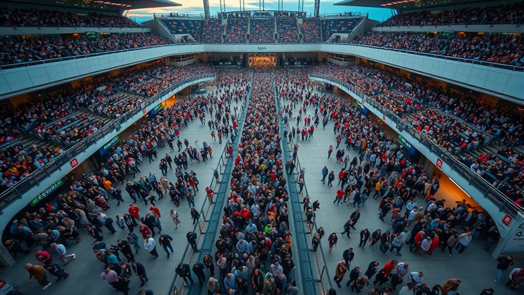 stadium exit flow analysis