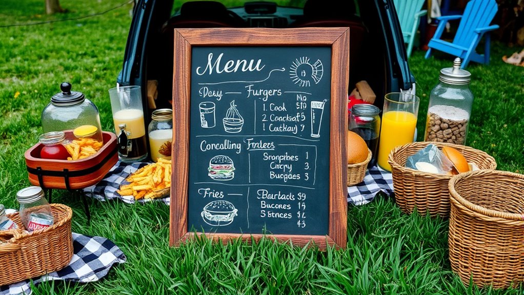 stylish chalkboard food displays