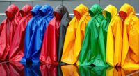 stylish team colored rain ponchos