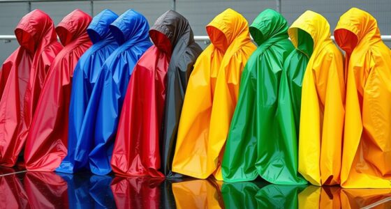 stylish team colored rain ponchos