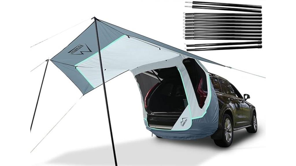 suv tailgate tent with poles