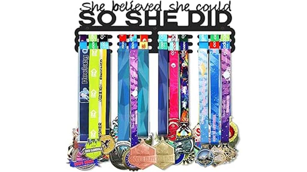 three line medal display rack