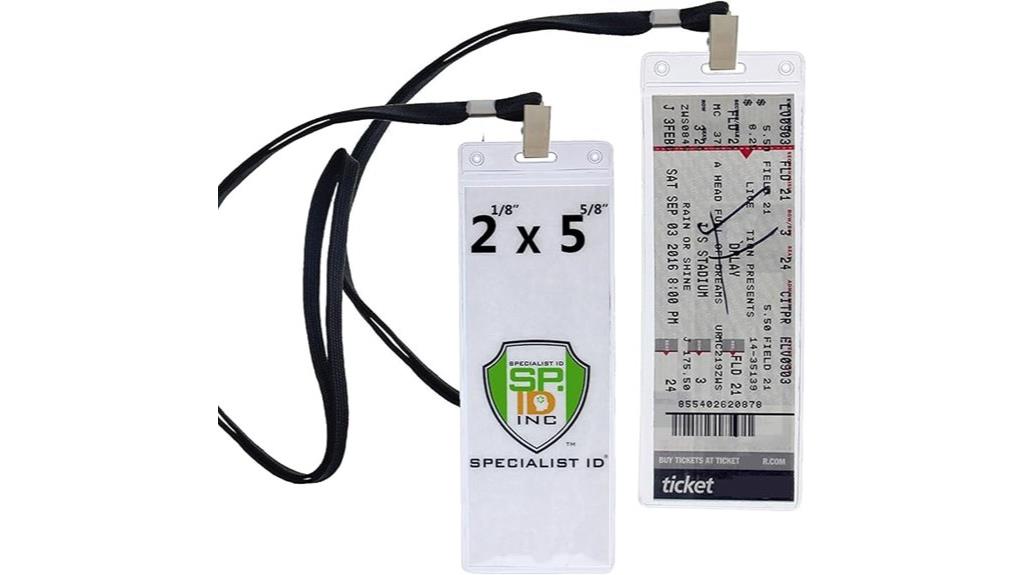 ticket holder with lanyards