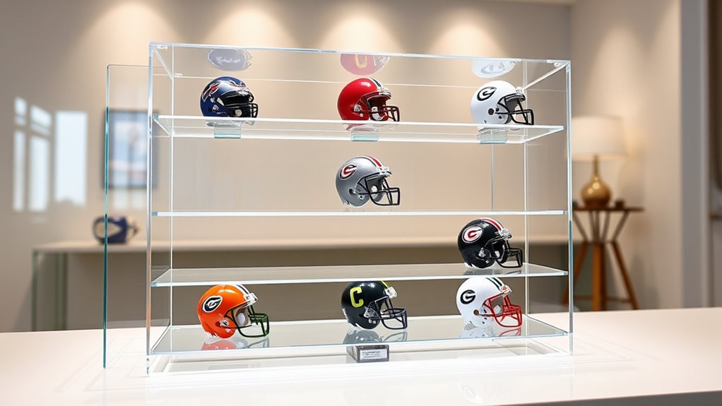 top acrylic helmet display shelves
