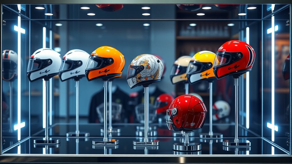 top acrylic helmet display stands