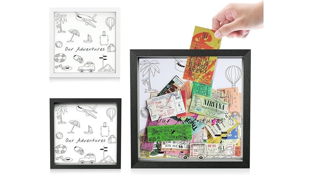travel ticket shadow box