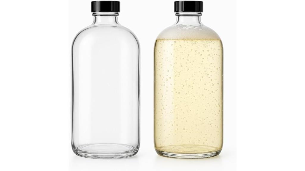 two 32oz glass growlers