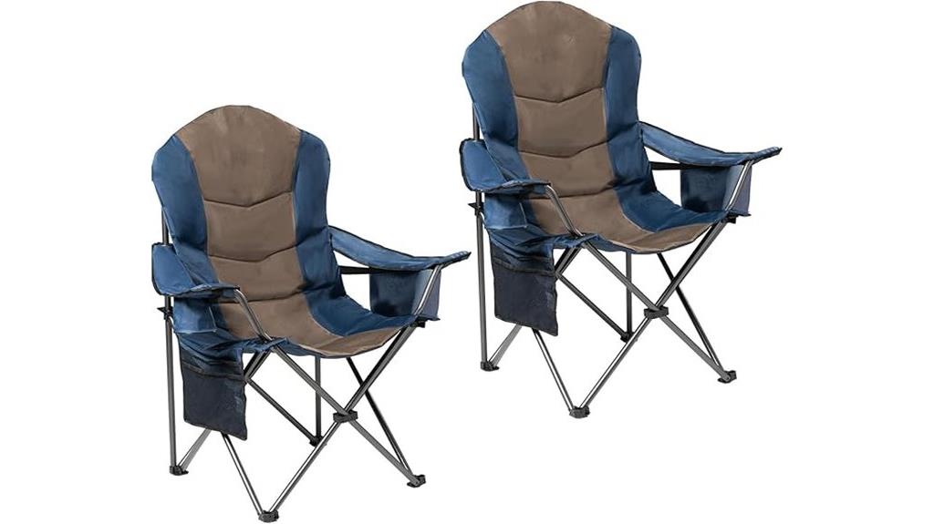 two portable camping chairs
