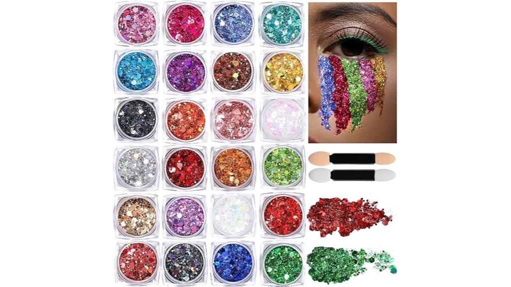 vibrant body hair glitter
