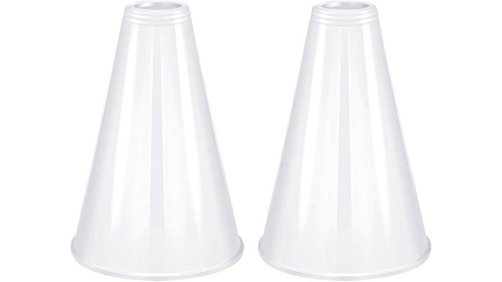 white plastic cheer megaphone