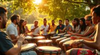 community drumming and rhythm