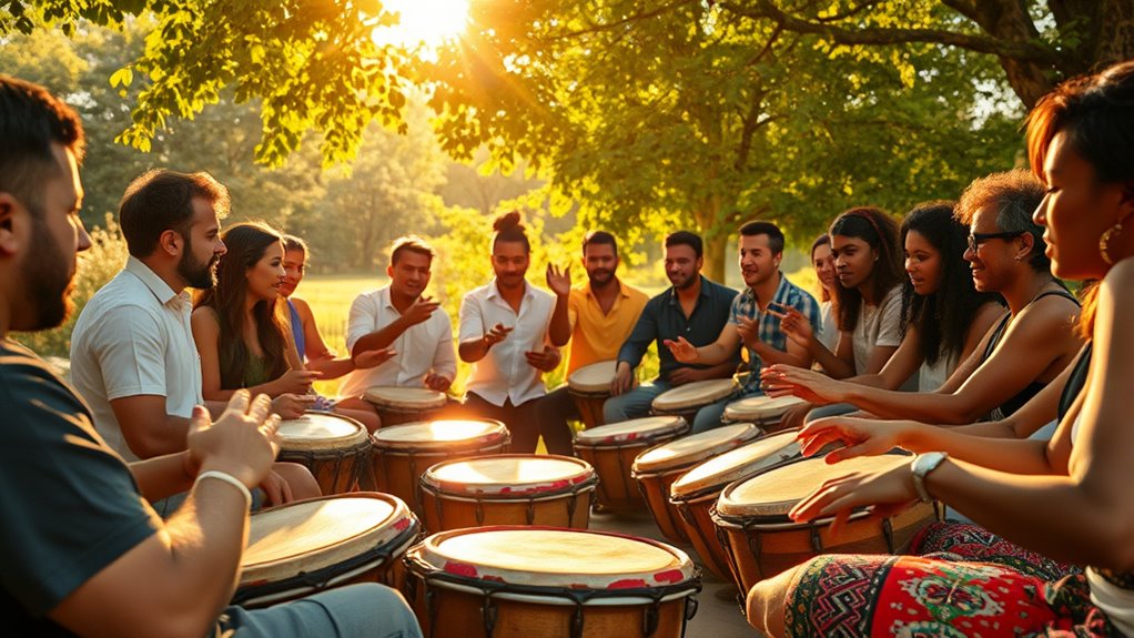 community drumming and rhythm