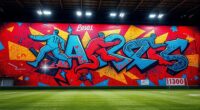 sports venue wall art