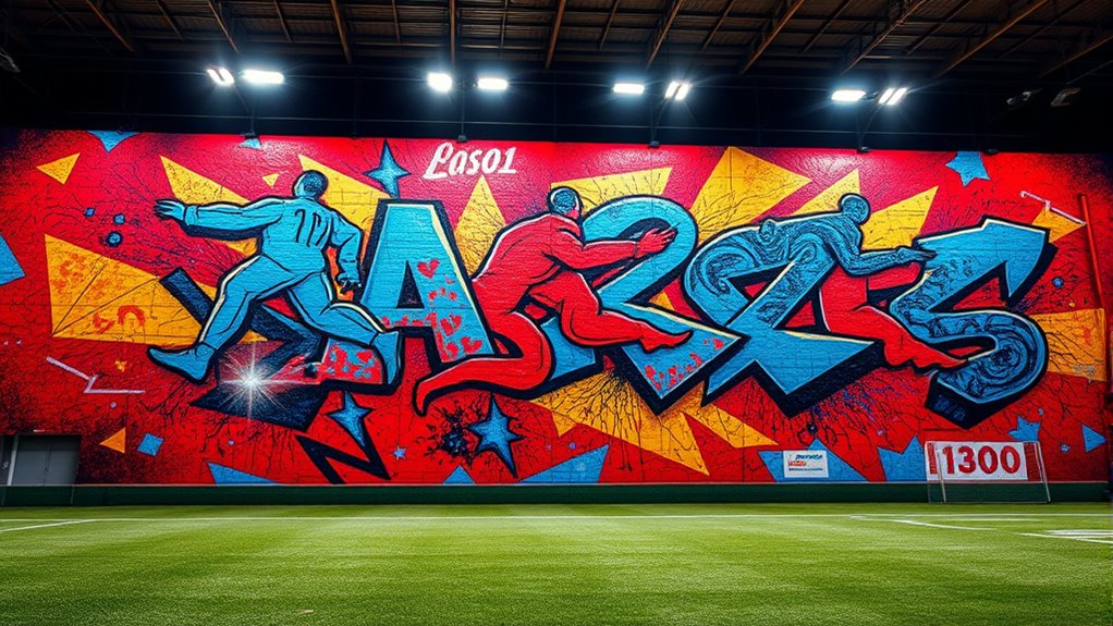 sports venue wall art