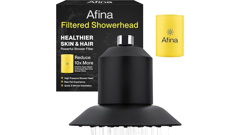 filtered shower head with water softener