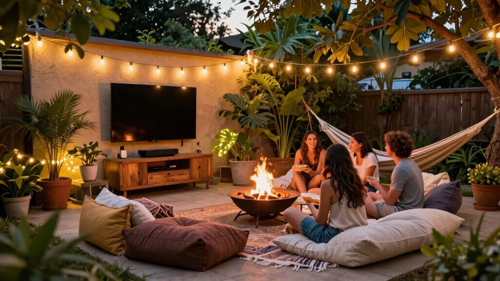 cozy inviting outdoor gathering