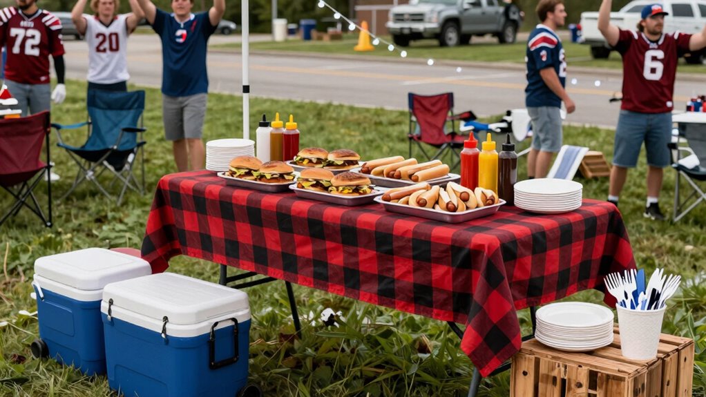 efficient tailgate food setup