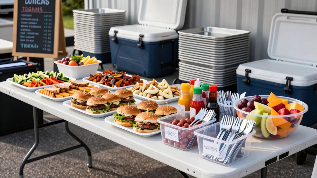 organized efficient tailgate setup