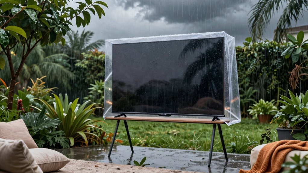 weatherproof outdoor viewing setup