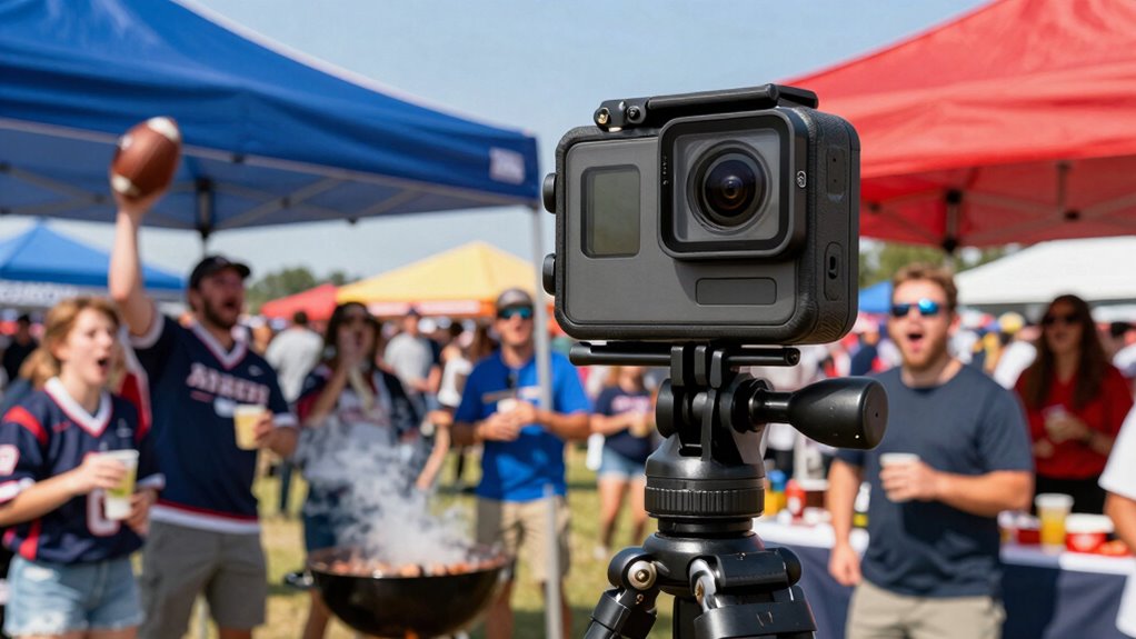 action camera features for tailgating