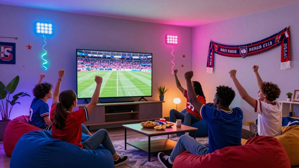 create stadium themed viewing experience