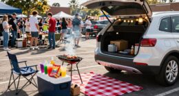 full day tailgate setup