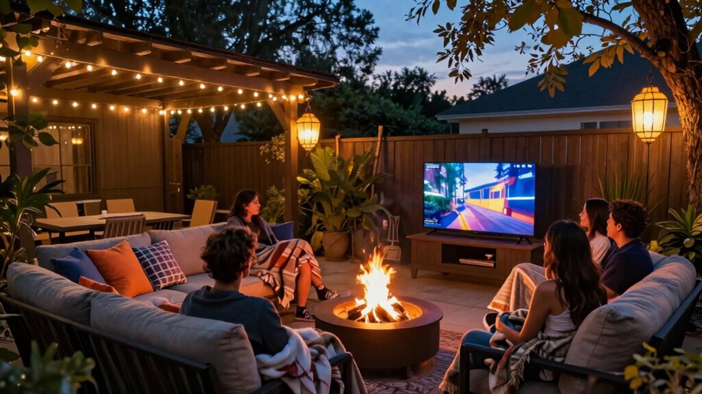 cozy well lit outdoor setup