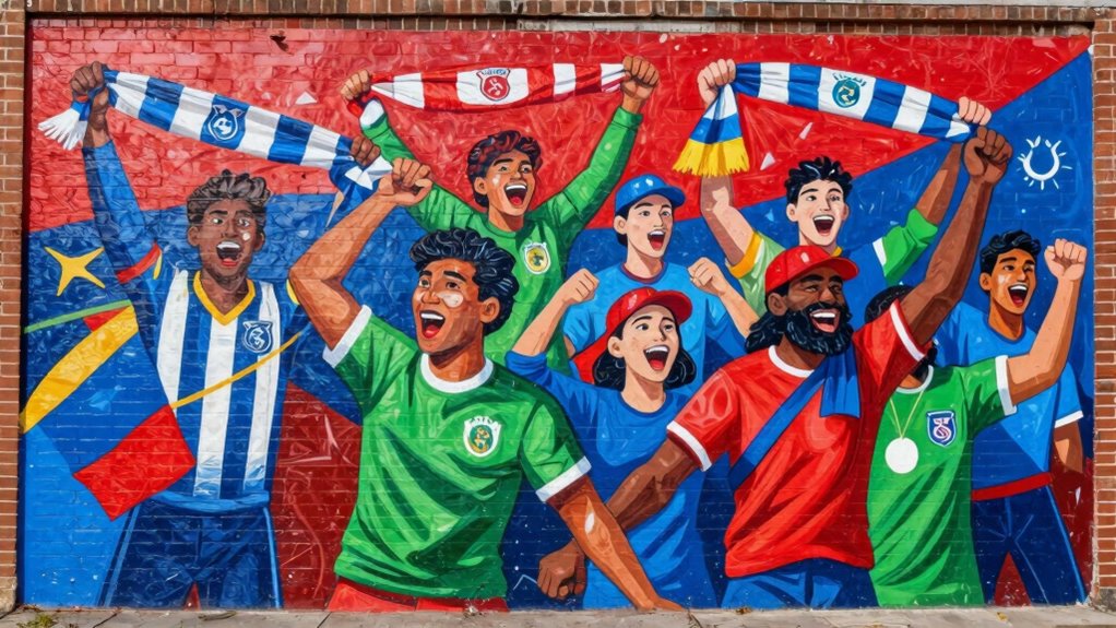 fans creating community murals