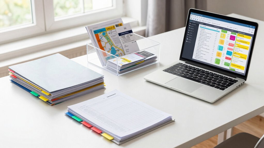 organize travel day documents
