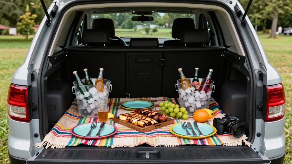 organized safe tailgate setup